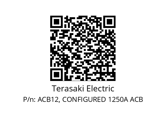   Terasaki Electric ACB12, CONFIGURED 1250A ACB