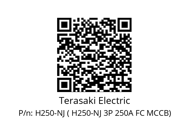   Terasaki Electric H250-NJ ( H250-NJ 3P 250A FC MCCB)