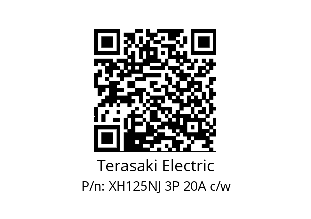   Terasaki Electric XH125NJ 3P 20A c/w