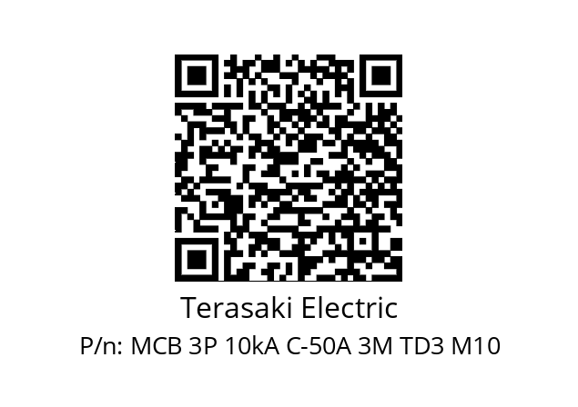   Terasaki Electric MCB 3P 10kA C-50A 3M TD3 M10