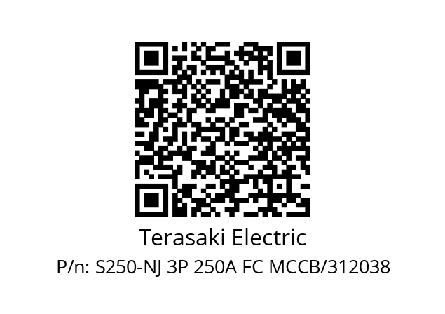   Terasaki Electric S250-NJ 3P 250A FC MCCB/312038