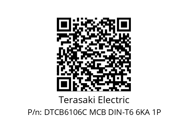   Terasaki Electric DTCB6106C MCB DIN-T6 6KA 1P