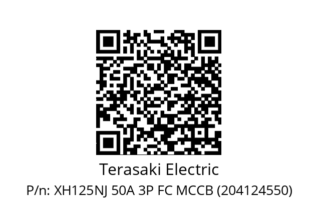   Terasaki Electric XH125NJ 50A 3P FC MCCB (204124550)