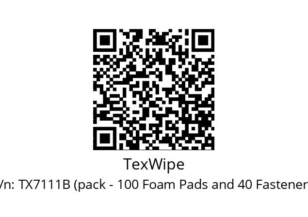   TexWipe TX7111B (pack - 100 Foam Pads and 40 Fasteners)