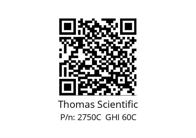   Thomas Scientific 2750C  GHI 60C