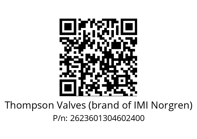   Thompson Valves (brand of IMI Norgren) 2623601304602400