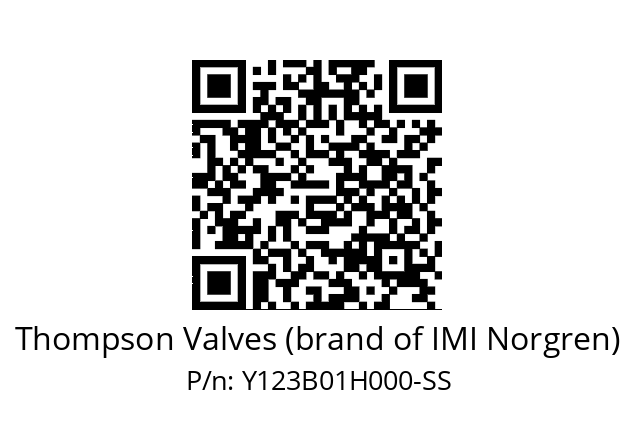   Thompson Valves (brand of IMI Norgren) Y123B01H000-SS