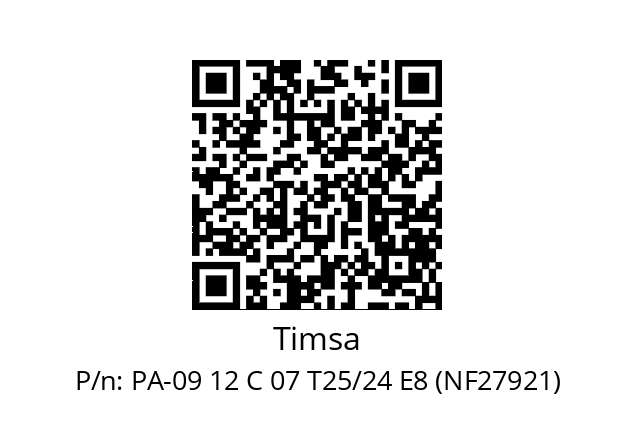   Timsa PA-09 12 C 07 T25/24 E8 (NF27921)