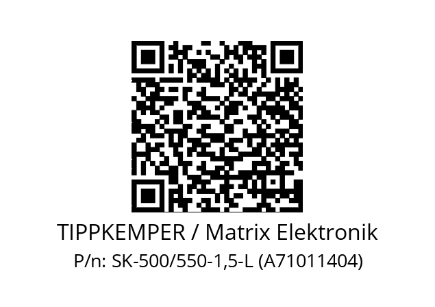   TIPPKEMPER / Matrix Elektronik SK-500/550-1,5-L (A71011404)