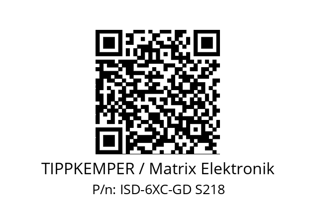   TIPPKEMPER / Matrix Elektronik ISD-6XC-GD S218