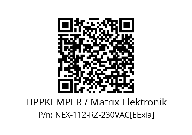   TIPPKEMPER / Matrix Elektronik NEX-112-RZ-230VAC[EExia]