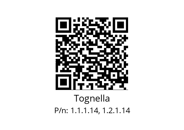   Tognella 1.1.1.14, 1.2.1.14