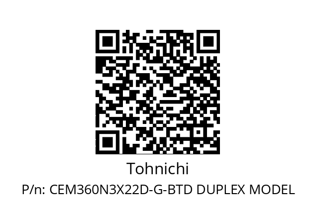   Tohnichi CEM360N3X22D-G-BTD DUPLEX MODEL