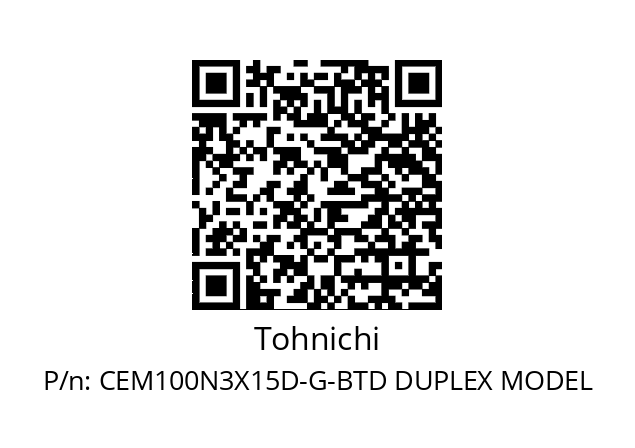   Tohnichi CEM100N3X15D-G-BTD DUPLEX MODEL