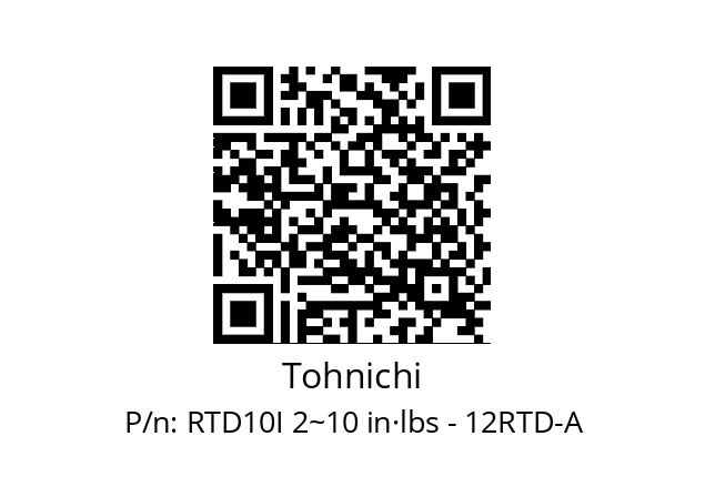   Tohnichi RTD10I 2~10 in·lbs - 12RTD-A