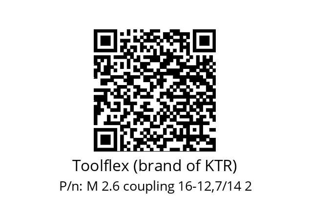   Toolflex (brand of KTR) M 2.6 coupling 16-12,7/14 2