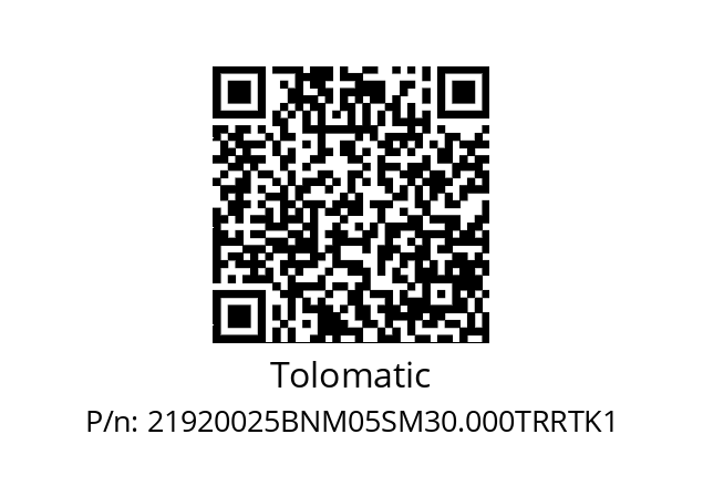   Tolomatic 21920025BNM05SM30.000TRRTK1