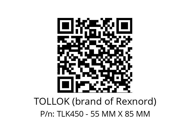   TOLLOK (brand of Rexnord) TLK450 - 55 MM X 85 MM