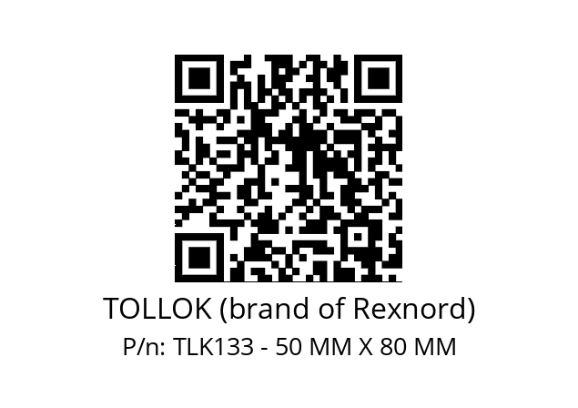   TOLLOK (brand of Rexnord) TLK133 - 50 MM X 80 MM