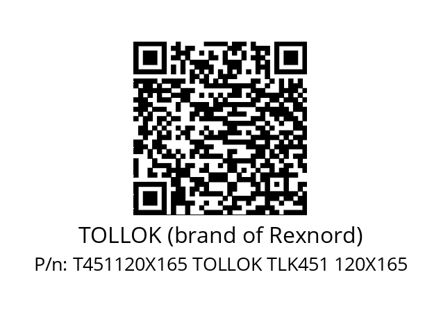   TOLLOK (brand of Rexnord) T451120X165 TOLLOK TLK451 120X165