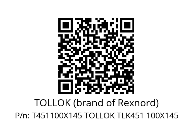   TOLLOK (brand of Rexnord) T451100X145 TOLLOK TLK451 100X145