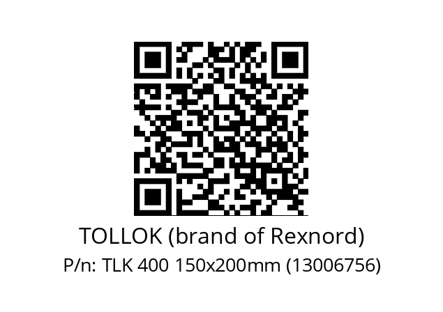   TOLLOK (brand of Rexnord) TLK 400 150x200mm (13006756)