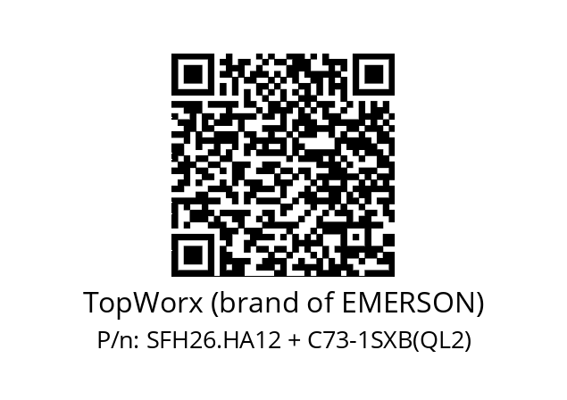   TopWorx (brand of EMERSON) SFH26.HA12 + C73-1SXB(QL2)