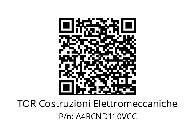   TOR Costruzioni Elettromeccaniche A4RCND110VCC