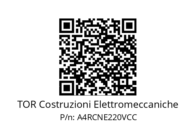   TOR Costruzioni Elettromeccaniche A4RCNE220VCC