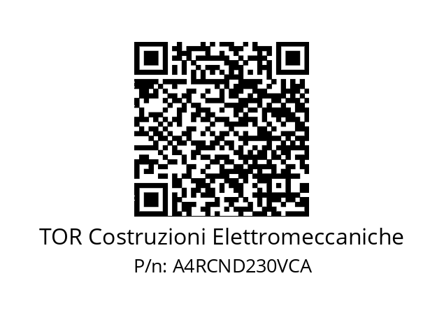   TOR Costruzioni Elettromeccaniche A4RCND230VCA