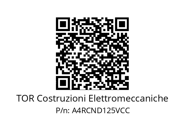   TOR Costruzioni Elettromeccaniche A4RCND125VCC