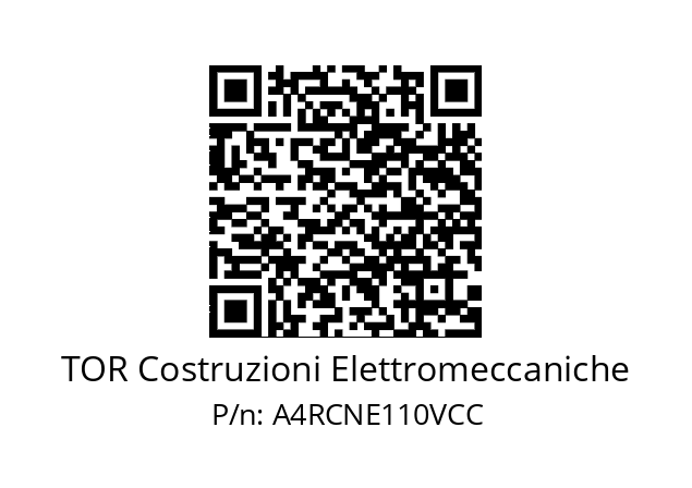   TOR Costruzioni Elettromeccaniche A4RCNE110VCC