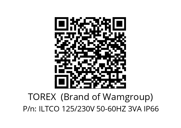   TOREX  (Brand of Wamgroup) ILTCO 125/230V 50-60HZ 3VA IP66