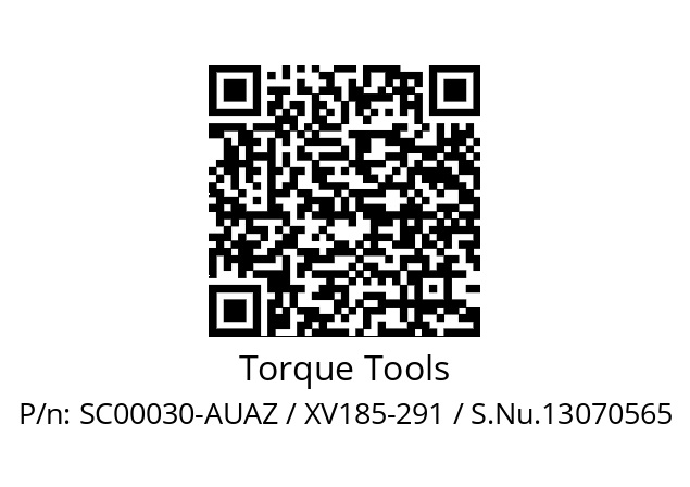   Torque Tools SC00030-AUAZ / XV185-291 / S.Nu.13070565