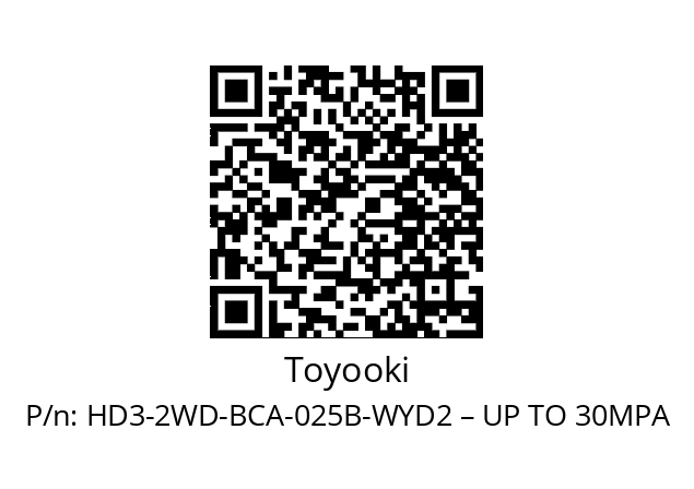   Toyooki HD3-2WD-BCA-025B-WYD2 – UP TO 30MPA