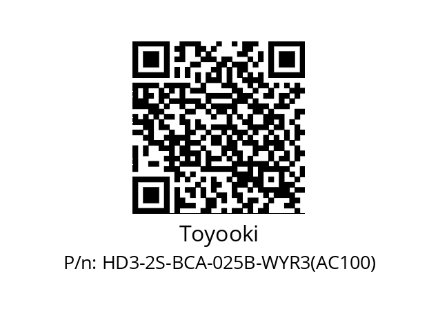   Toyooki HD3-2S-BCA-025B-WYR3(AC100)