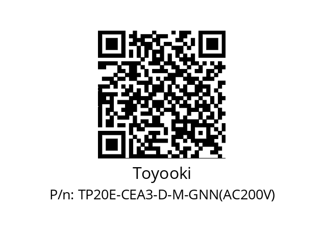   Toyooki TP20E-CEA3-D-M-GNN(AC200V)