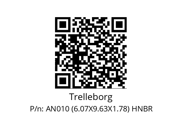   Trelleborg AN010 (6.07X9.63X1.78) HNBR