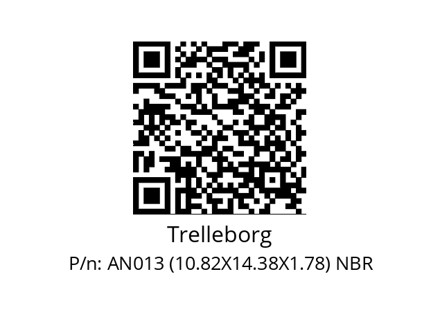   Trelleborg AN013 (10.82X14.38X1.78) NBR