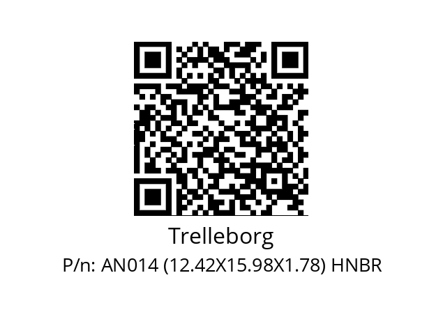   Trelleborg AN014 (12.42X15.98X1.78) HNBR