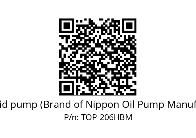   Trochoid pump (Brand of Nippon Oil Pump Manufacture) TOP-206HBM