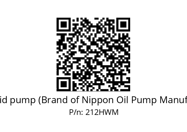   Trochoid pump (Brand of Nippon Oil Pump Manufacture) 212HWM