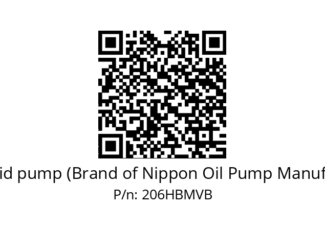   Trochoid pump (Brand of Nippon Oil Pump Manufacture) 206HBMVB