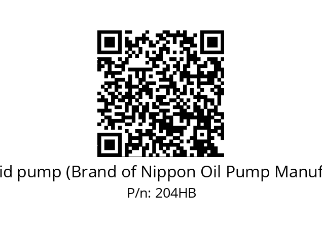   Trochoid pump (Brand of Nippon Oil Pump Manufacture) 204HB