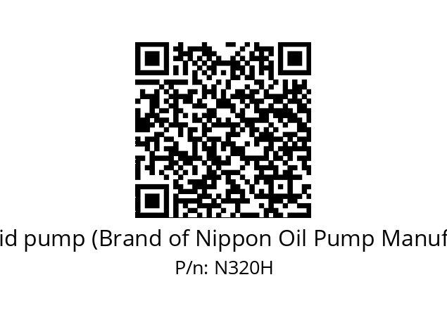   Trochoid pump (Brand of Nippon Oil Pump Manufacture) N320H