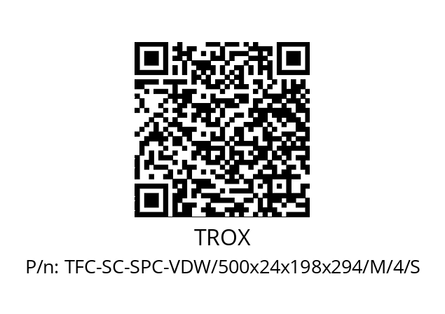   TROX TFC-SC-SPC-VDW/500x24x198x294/M/4/S