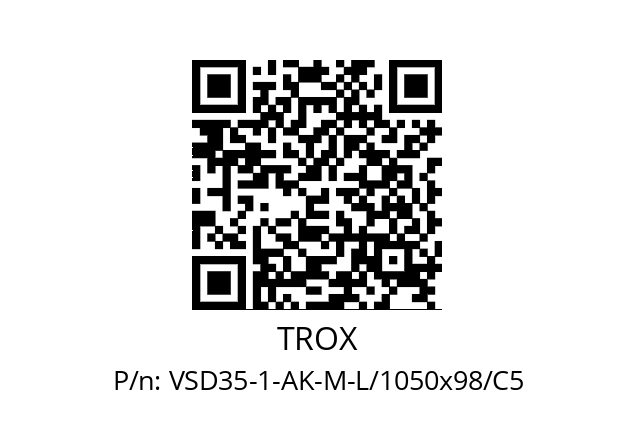   TROX VSD35-1-AK-M-L/1050x98/C5