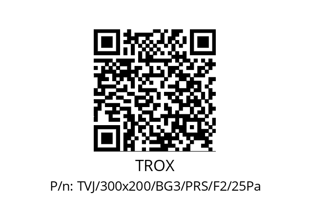   TROX TVJ/300x200/BG3/PRS/F2/25Pa