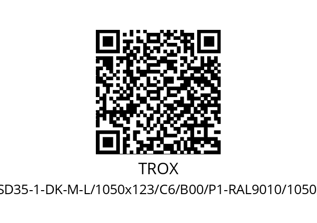   TROX VSD35-1-DK-M-L/1050x123/C6/B00/P1-RAL9010/1050x0x0/0