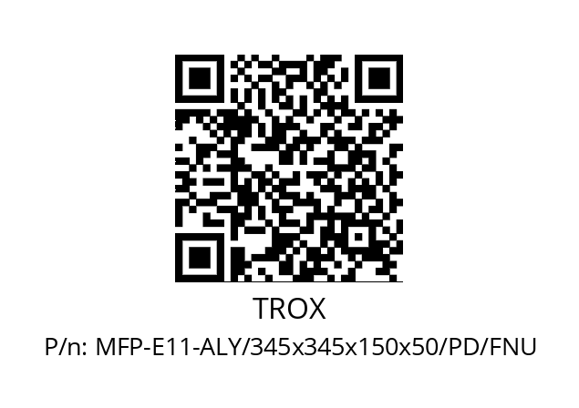   TROX MFP-E11-ALY/345x345x150x50/PD/FNU